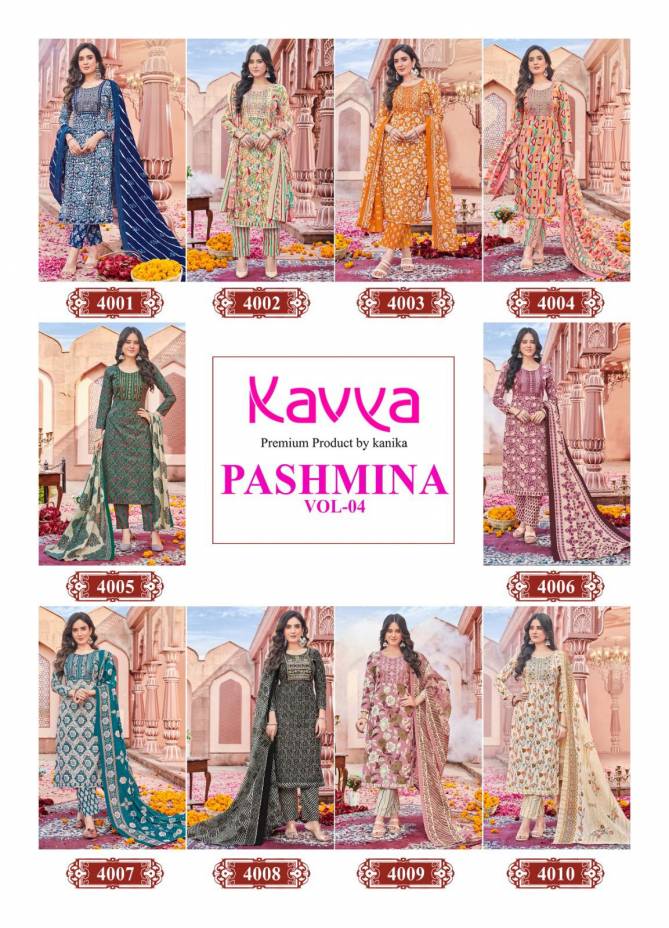 Pashmina Vol 4 By Kavya Cotton Readymade Suits Catalog